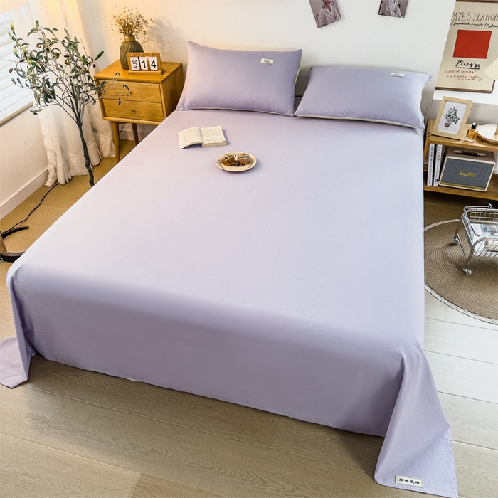 91家纺网 家纺一手货源 找家纺 798家纺 2023新款全棉13070纯色 床单 浅紫