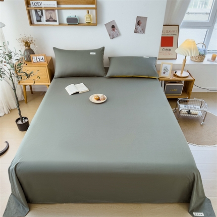 91家纺网 家纺一手货源 找家纺 798家纺 2023新款全棉13070纯色 床单 杏黄