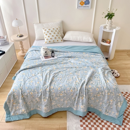 91家纺网 家纺一手货源 找家纺 鑫棉坊 2023新款水洗棉夏被 落落繁花