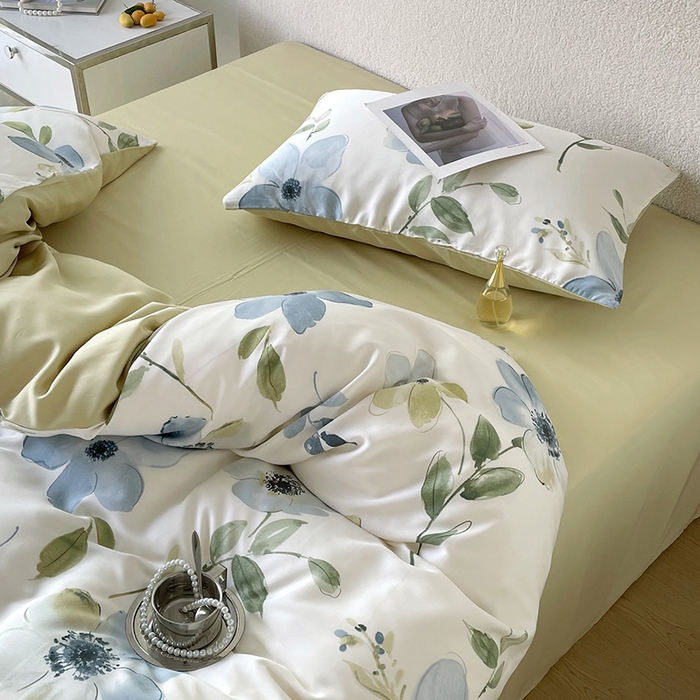 91家纺网 家纺一手货源 找家纺 千朵 2023新款莱赛尔纤维冰激凌系列四件套（一）  念薇