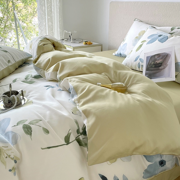 91家纺网 家纺一手货源 找家纺 千朵 2023新款莱赛尔纤维冰激凌系列四件套（一）  念薇