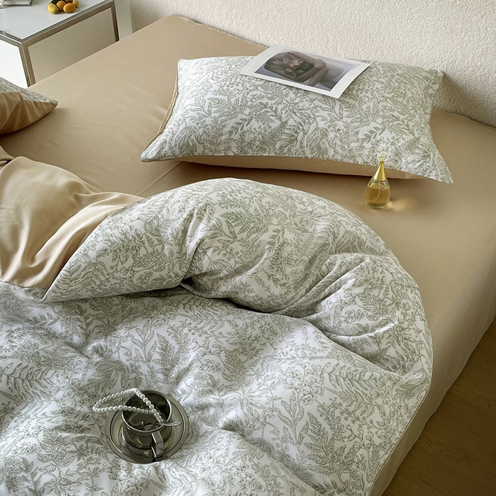 91家纺网 家纺一手货源 找家纺 千朵 2023新款莱赛尔纤维冰激凌系列四件套（一）  瑞莎-绿