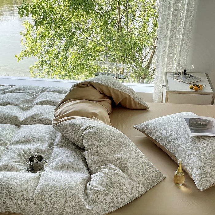 91家纺网 家纺一手货源 找家纺 千朵 2023新款莱赛尔纤维冰激凌系列四件套（一）  瑞莎-绿