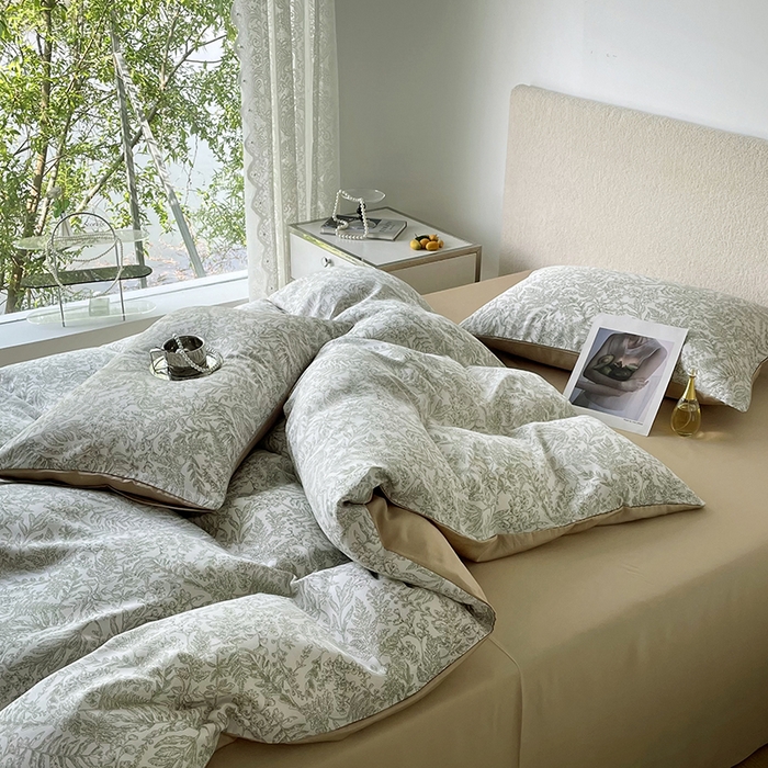 91家纺网 家纺一手货源 找家纺 千朵 2023新款莱赛尔纤维冰激凌系列四件套（一）  瑞莎-绿