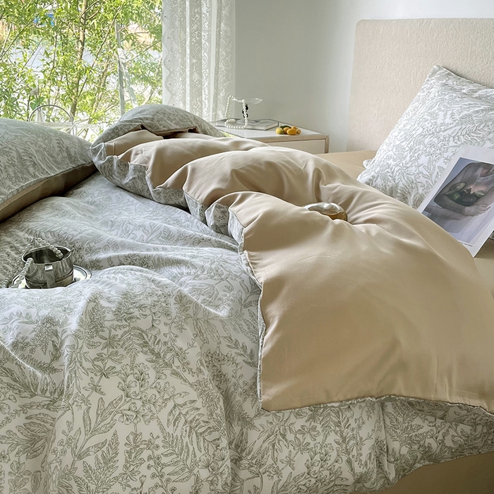 91家纺网 家纺一手货源 找家纺 千朵 2023新款莱赛尔纤维冰激凌系列四件套（一）  瑞莎-绿