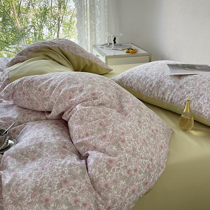 91家纺网 家纺一手货源 找家纺 千朵 2023新款莱赛尔纤维冰激凌系列四件套（一）  爱丽丝