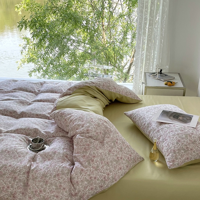 91家纺网 家纺一手货源 找家纺 千朵 2023新款莱赛尔纤维冰激凌系列四件套（一）  爱丽丝