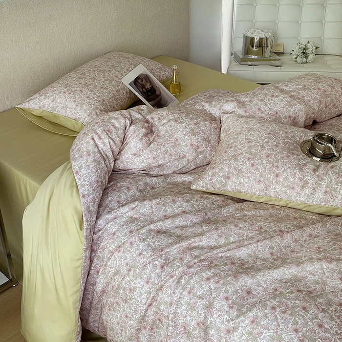 91家纺网 家纺一手货源 找家纺 千朵 2023新款莱赛尔纤维冰激凌系列四件套（一）  爱丽丝