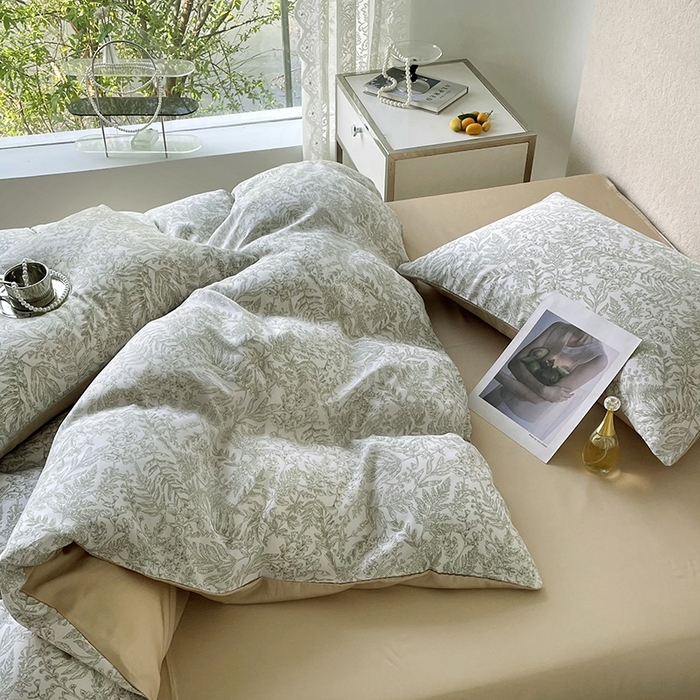 91家纺网 家纺一手货源 找家纺 千朵 2023新款莱赛尔纤维冰激凌系列四件套（一）  瑞莎-绿