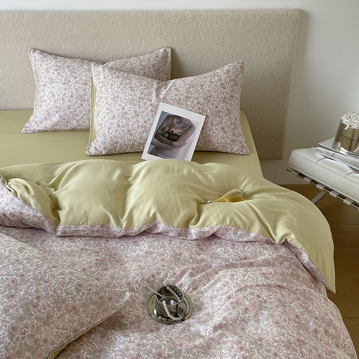 91家纺网 家纺一手货源 找家纺 千朵 2023新款莱赛尔纤维冰激凌系列四件套（一）  爱丽丝