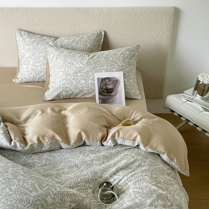 91家纺网 家纺一手货源 找家纺 千朵 2023新款莱赛尔纤维冰激凌系列四件套（一）  瑞莎-绿