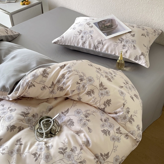 91家纺网 家纺一手货源 找家纺 千朵 2023新款莱赛尔纤维冰激凌系列四件套（一）  秘密花园