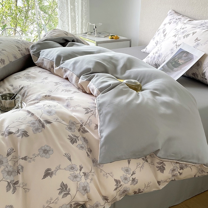 91家纺网 家纺一手货源 找家纺 千朵 2023新款莱赛尔纤维冰激凌系列四件套（一）  秘密花园