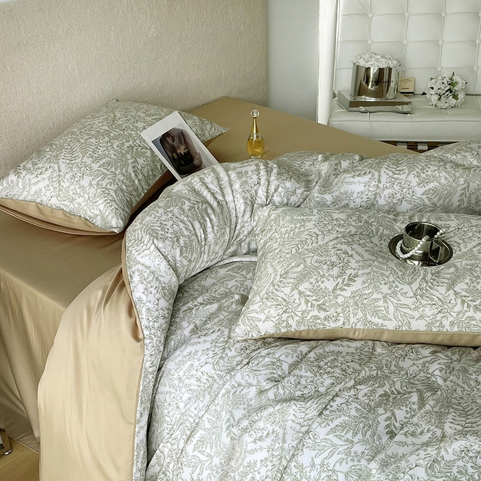 91家纺网 家纺一手货源 找家纺 千朵 2023新款莱赛尔纤维冰激凌系列四件套（一）  瑞莎-绿