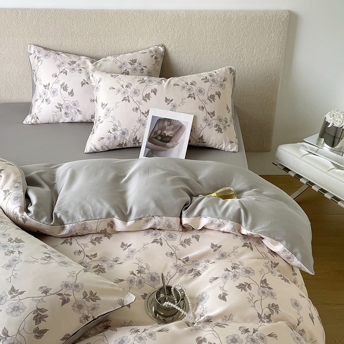 91家纺网 家纺一手货源 找家纺 千朵 2023新款莱赛尔纤维冰激凌系列四件套（一）  秘密花园