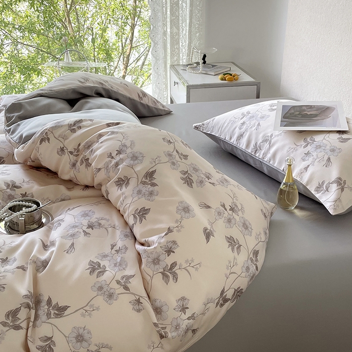 91家纺网 家纺一手货源 找家纺 千朵 2023新款莱赛尔纤维冰激凌系列四件套（一）  秘密花园