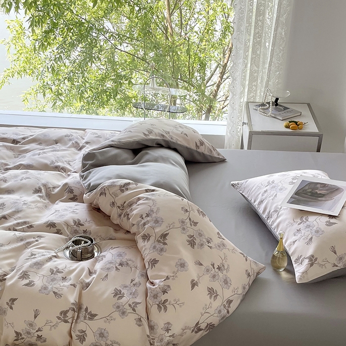 91家纺网 家纺一手货源 找家纺 千朵 2023新款莱赛尔纤维冰激凌系列四件套（一）  秘密花园