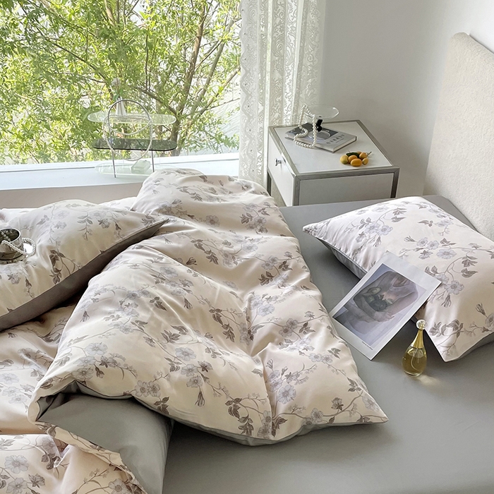 91家纺网 家纺一手货源 找家纺 千朵 2023新款莱赛尔纤维冰激凌系列四件套（一）  秘密花园