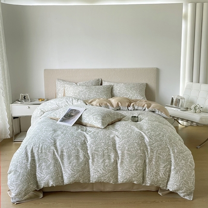 91家纺网 家纺一手货源 找家纺 千朵 2023新款莱赛尔纤维冰激凌系列四件套（一）  瑞莎-绿