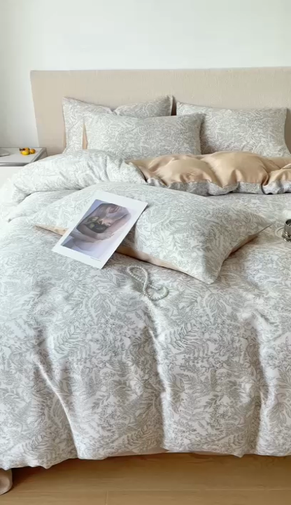 91家纺网 家纺一手货源 找家纺 千朵 2023新款莱赛尔纤维冰激凌系列四件套（一）  瑞莎-绿