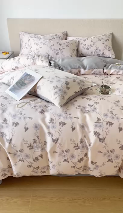 91家纺网 家纺一手货源 找家纺 千朵 2023新款莱赛尔纤维冰激凌系列四件套（一）  秘密花园