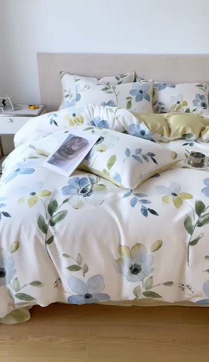 91家纺网 家纺一手货源 找家纺 千朵 2023新款莱赛尔纤维冰激凌系列四件套（一）  念薇