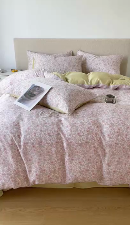 91家纺网 家纺一手货源 找家纺 千朵 2023新款莱赛尔纤维冰激凌系列四件套（一）  爱丽丝