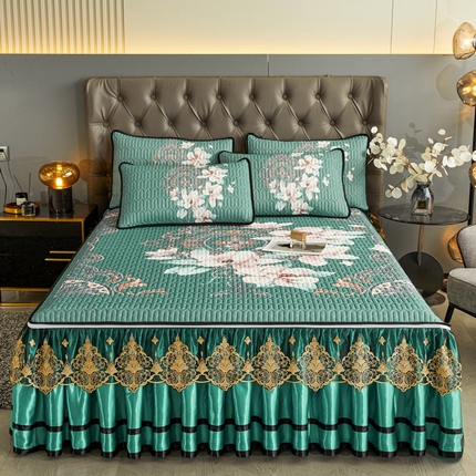 恋尚 2023新款数码大版加厚乳胶可脱卸带床笠式床裙软席 凝香玉兰