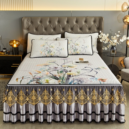 恋尚 2023新款数码大版加厚乳胶可脱卸带床笠式床裙软席 卿卿雅兰