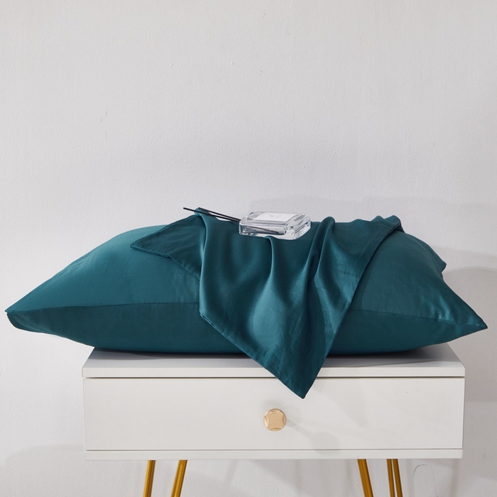 91家纺网 家纺一手货源 找家纺 晶缦 2023全棉纯棉60支贡缎长绒棉纯色多规格单品枕套 琅夕-猫眼绿39
