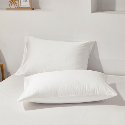 晶缦 2023全棉纯棉60支贡缎长绒棉纯色多规格单品枕套 琅夕-本白色41