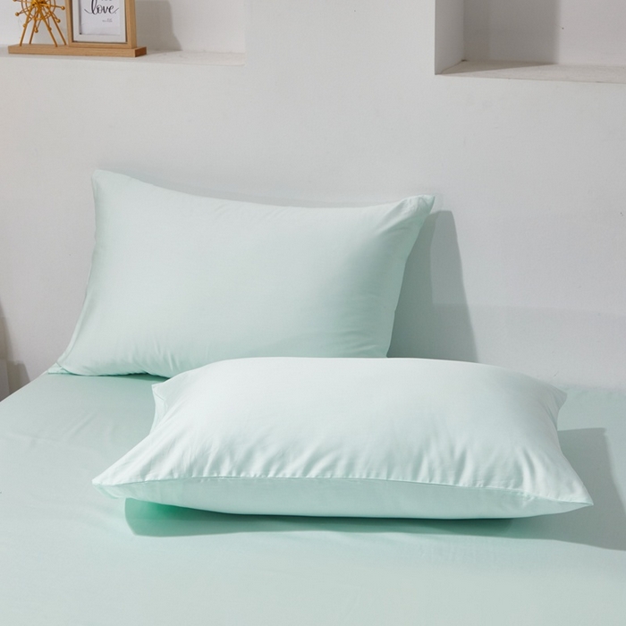 91家纺网 家纺一手货源 找家纺 晶缦 2023全棉纯棉60支贡缎长绒棉纯色多规格单品枕套 琅夕-天青绿38