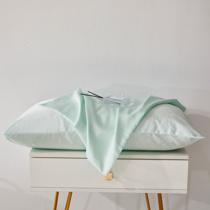 91家纺网 家纺一手货源 找家纺 晶缦 2023全棉纯棉60支贡缎长绒棉纯色多规格单品枕套 琅夕-天青绿38