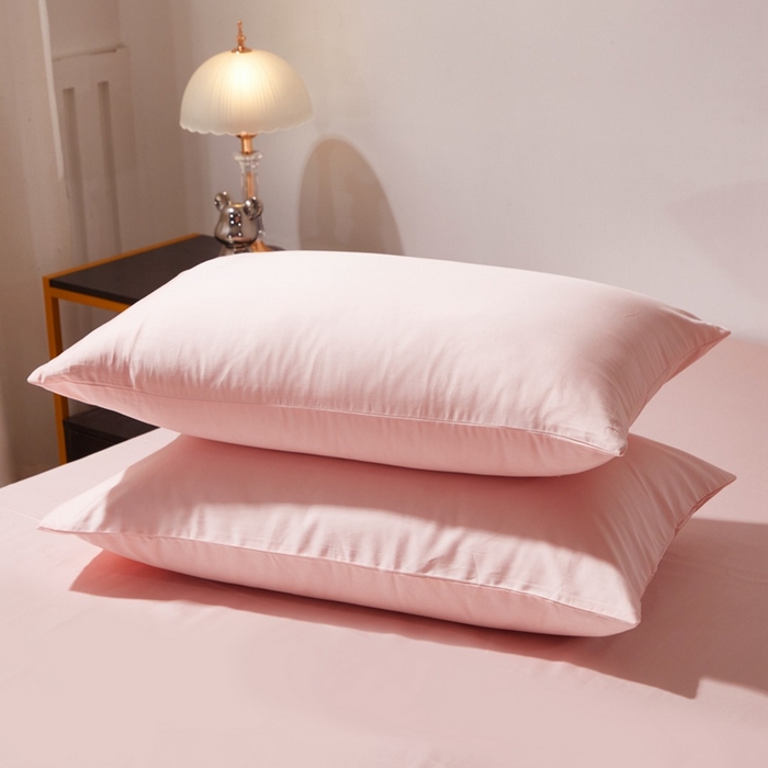91家纺网 家纺一手货源 找家纺 晶缦 2023全棉纯棉60支贡缎长绒棉纯色多规格单品枕套 琅夕-浅粉玉37
