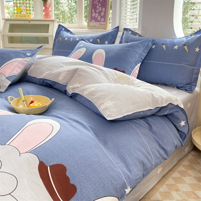 91家纺网 家纺一手货源 找家纺 多品 2023新款12868新款单被套 兔八哥