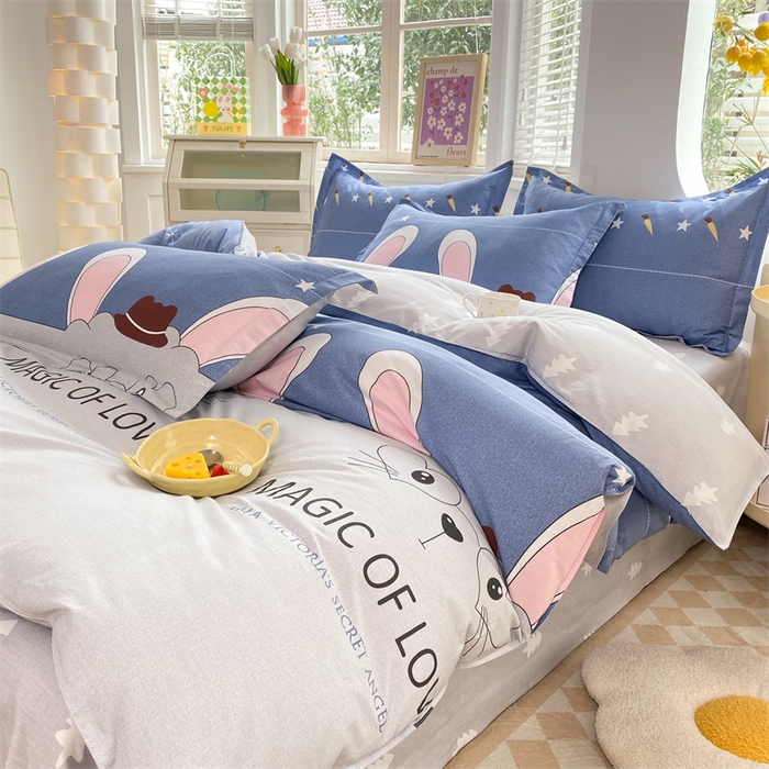 91家纺网 家纺一手货源 找家纺 多品 2023新款12868新款单被套 兔八哥