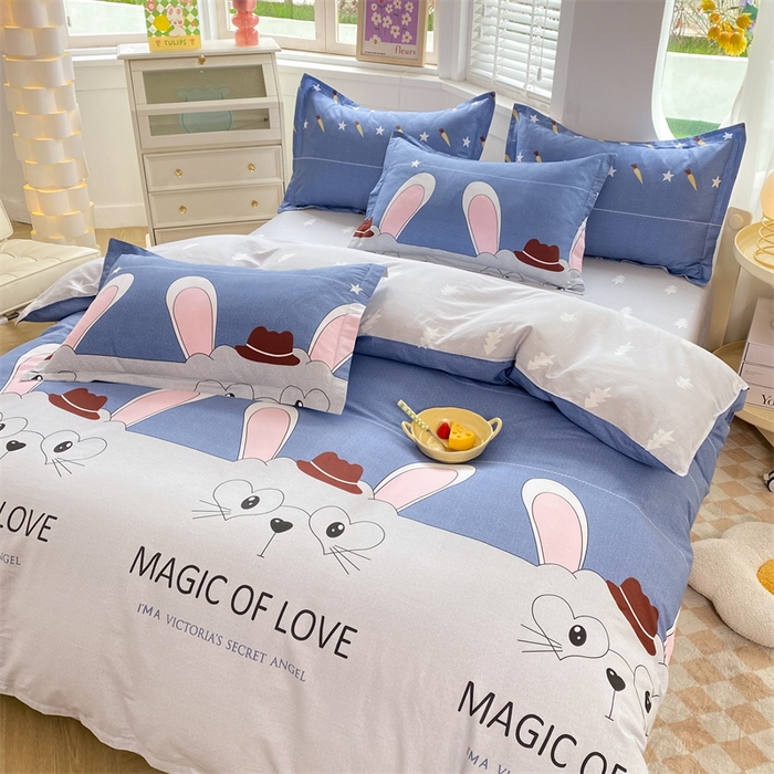 91家纺网 家纺一手货源 找家纺 多品 2023新款12868新款单被套 兔八哥