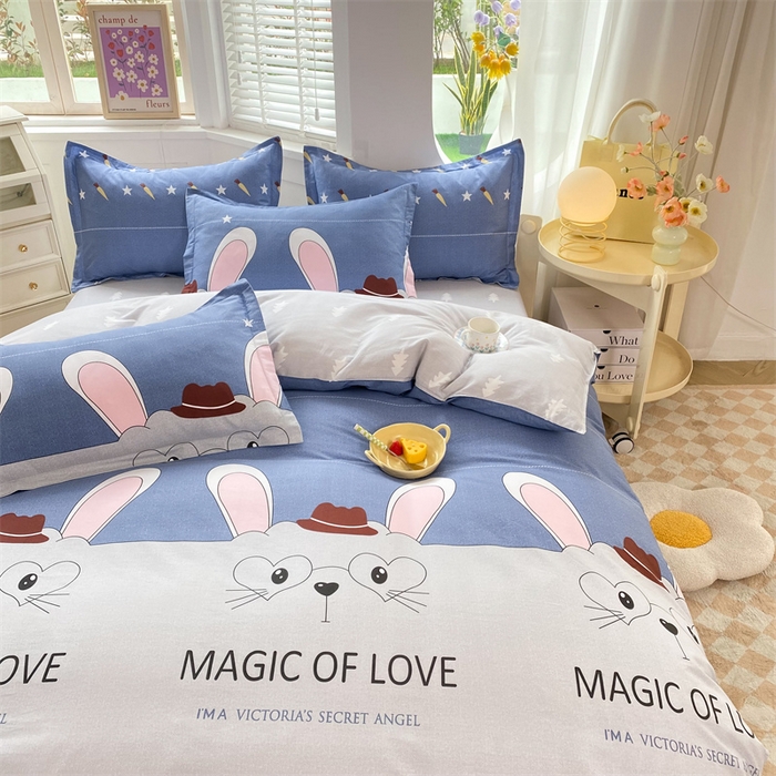 91家纺网 家纺一手货源 找家纺 多品 2023新款12868新款单被套 兔八哥