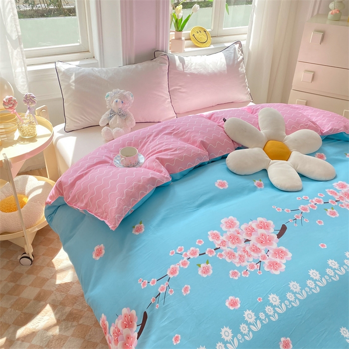 91家纺网 家纺一手货源 找家纺 多品 2023新款12868新款单被套 十里桃花兰