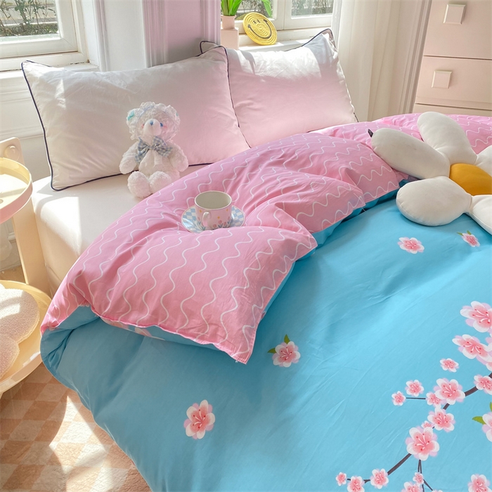 91家纺网 家纺一手货源 找家纺 多品 2023新款12868新款单被套 十里桃花兰