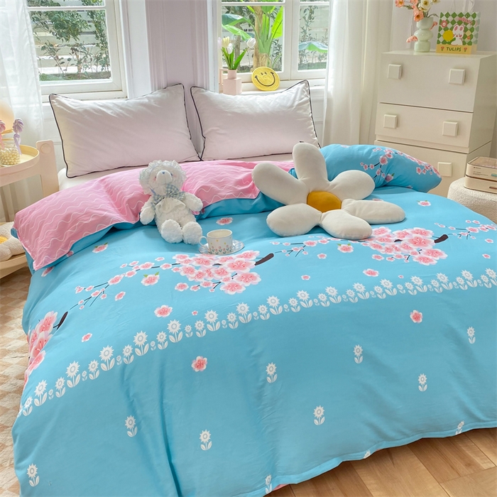 91家纺网 家纺一手货源 找家纺 多品 2023新款12868新款单被套 十里桃花兰