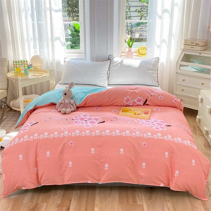 91家纺网 家纺一手货源 找家纺 多品 2023新款12868新款单被套 十里桃花兰