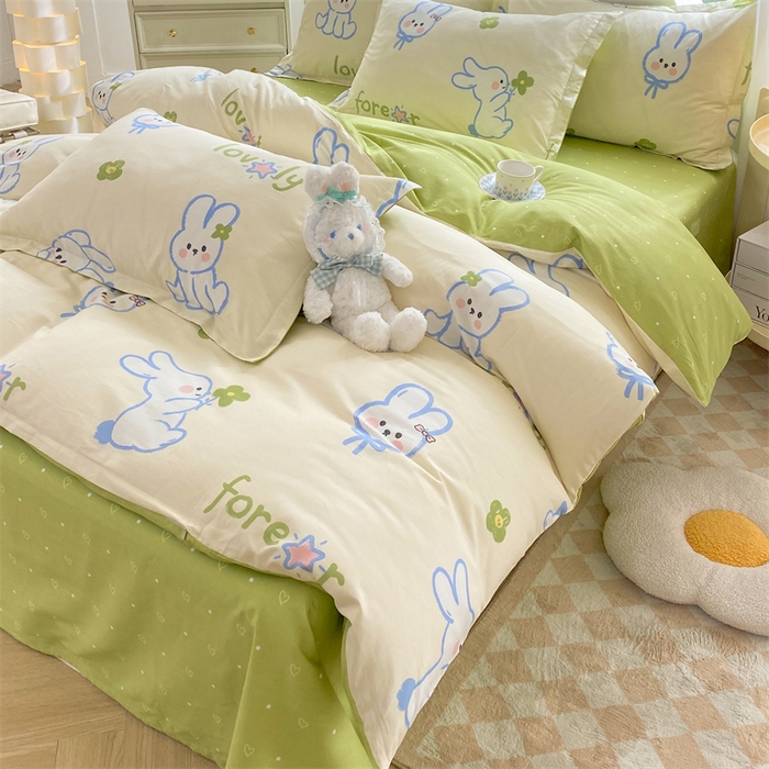 91家纺网 家纺一手货源 找家纺 多品 2023新款12868新款单被套 吉祥兔