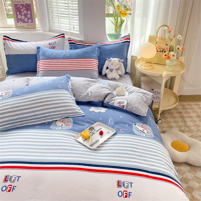 91家纺网 家纺一手货源 找家纺 多品 2023新款12868新款单被套 快乐星球