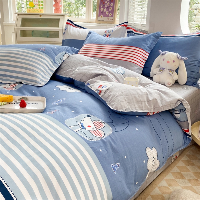 91家纺网 家纺一手货源 找家纺 多品 2023新款12868新款单被套 快乐星球