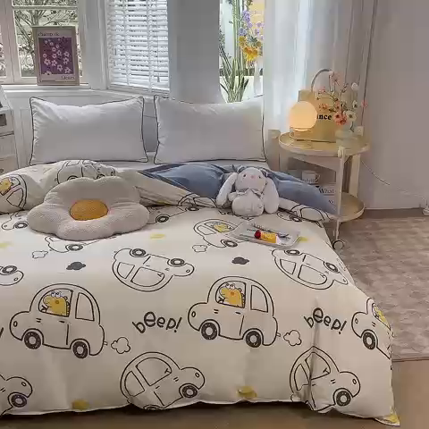 91家纺网 家纺一手货源 找家纺 多品 2023新款12868新款单被套 恐龙巴士米