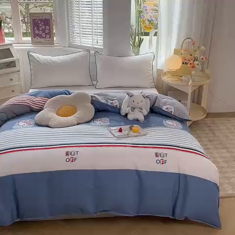 91家纺网 家纺一手货源 找家纺 多品 2023新款12868新款单被套 快乐星球