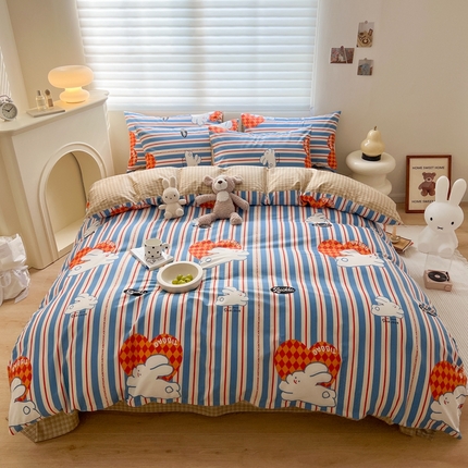 顾里 2023韩系氛围全棉四件套 富山奶兔