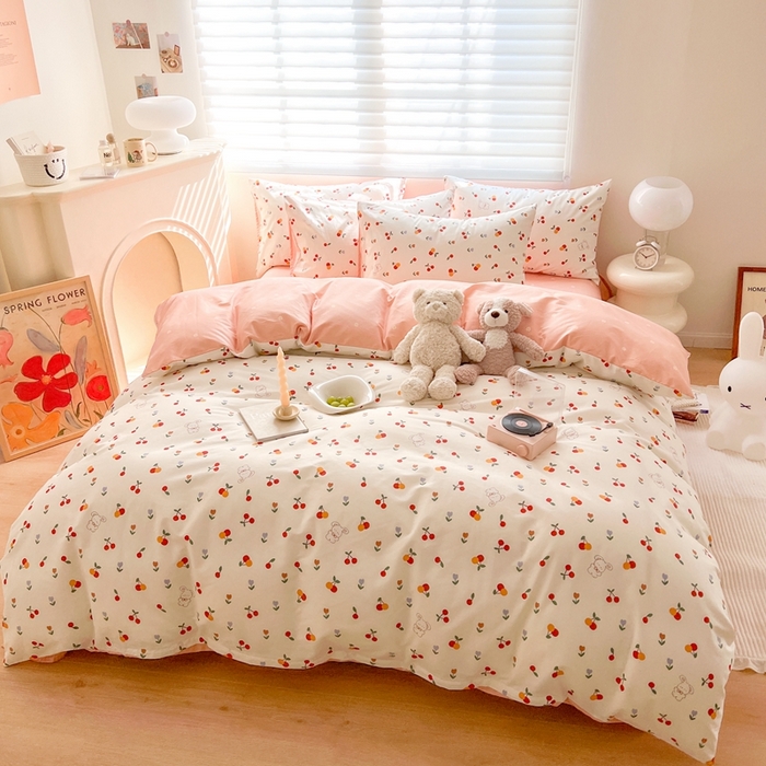 91家纺网 家纺一手货源 找家纺 顾里 2023韩系氛围全棉四件套 小樱兔