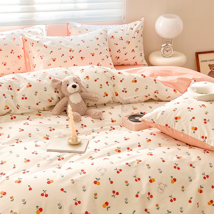 91家纺网 家纺一手货源 找家纺 顾里 2023韩系氛围全棉四件套 小樱兔